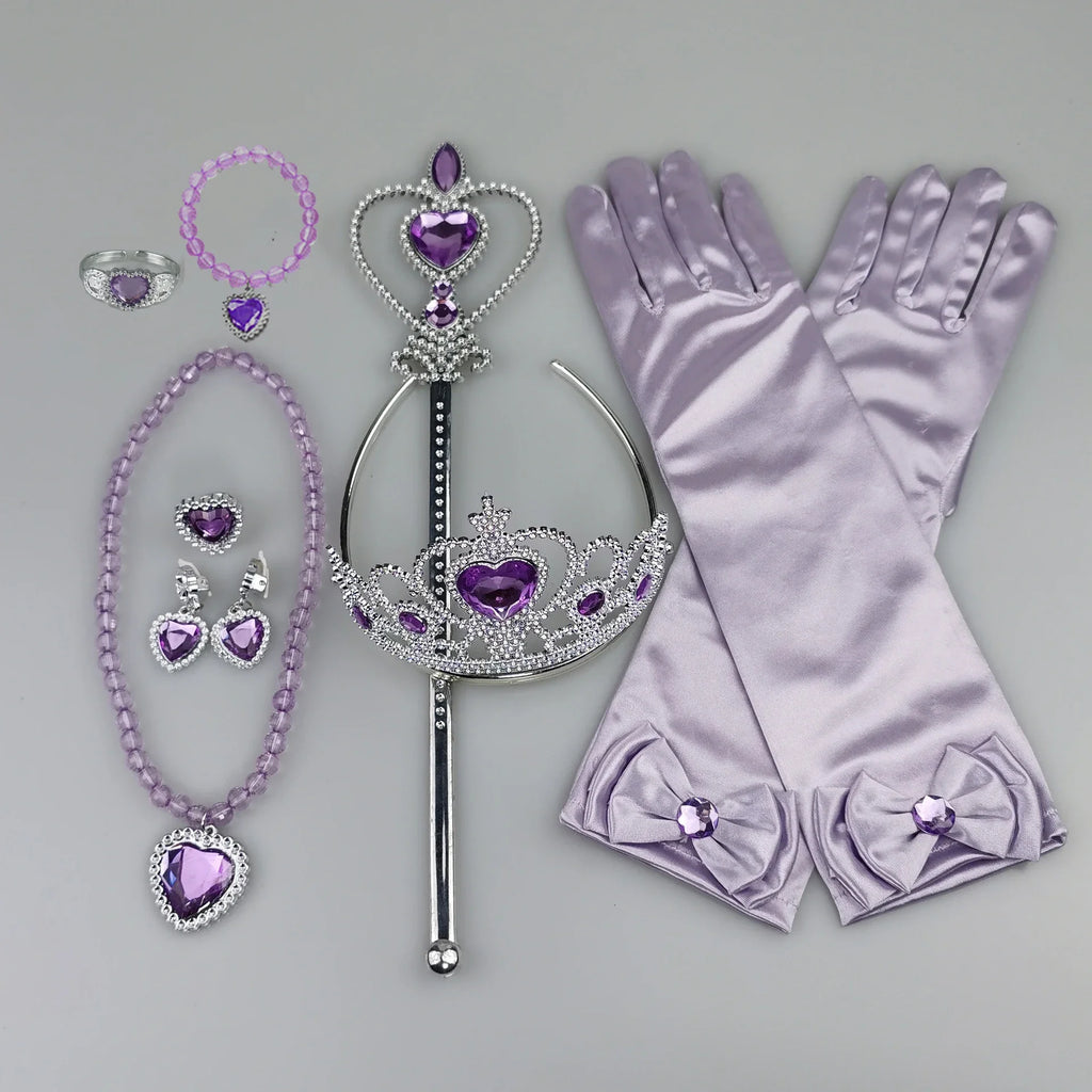 Girls Pink Cosplay Aurora Princess Crown Magic Wand Costume Headband Party Rhinestone Hair Bands For Kids Hairband Gifts Toys