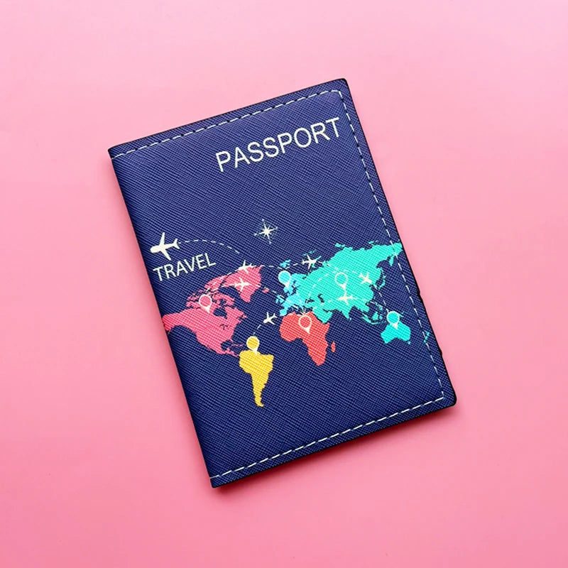 PU Leather Travel Passport Cover Girls Boys Multifunction Credit Card Organizer Case Men Women Passport Holder
