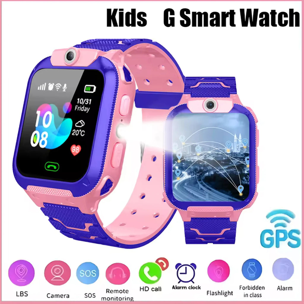 Kids Smart Watch SOS Antil-lost GPS Location Camera Sim Card Call IP67 Waterproof Smart Watch For Android Ios Kids Gift 2025New