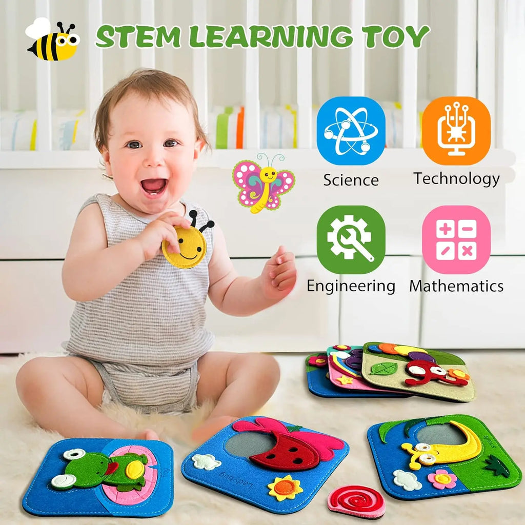 Montessori Toys Busy Book for Kids Color Shape Animal Cognition Early Education Toys Giraffe Quiet Book Fine Motor Toys