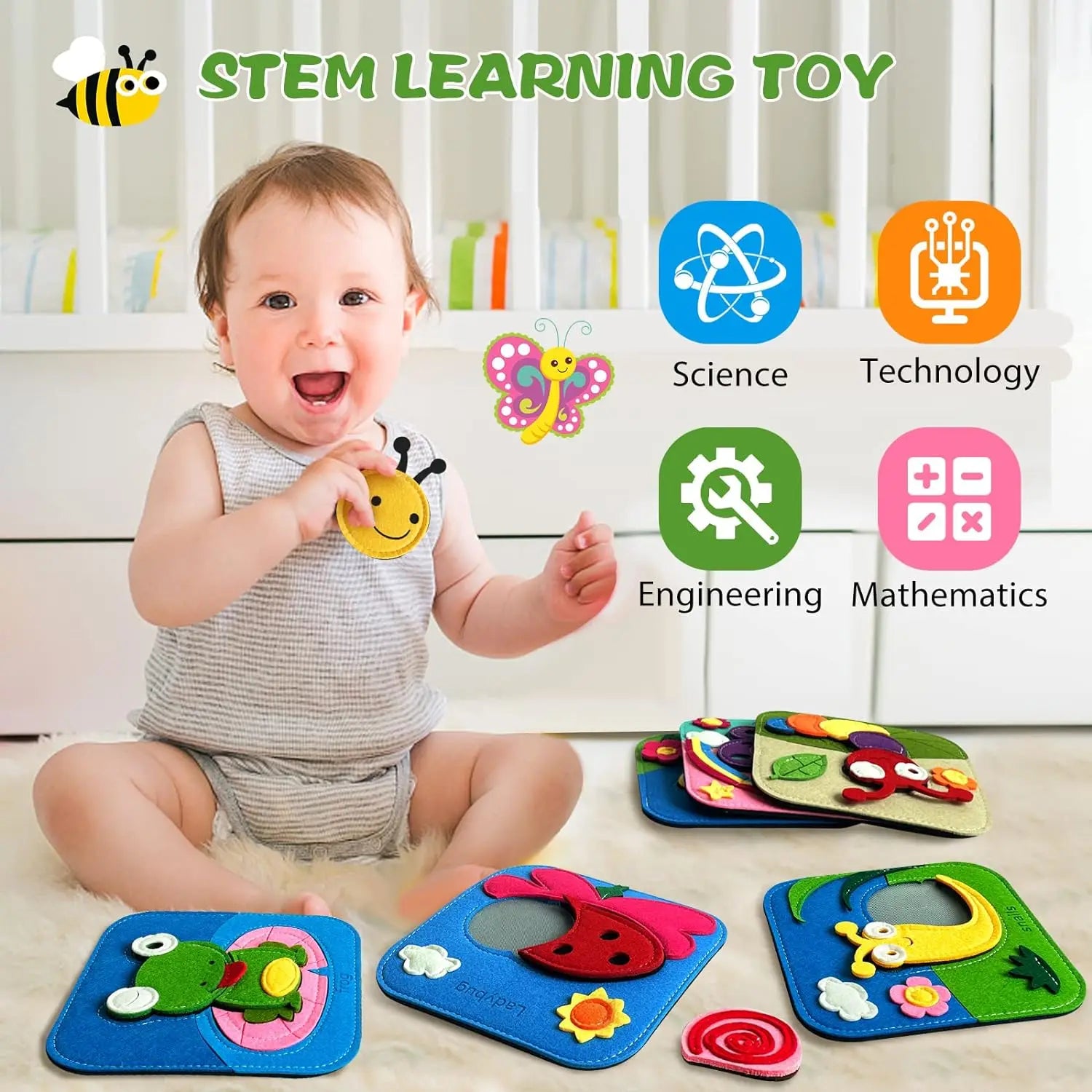 Montessori Toys Busy Book for Kids Color Shape Animal Cognition Early Education Toys Giraffe Quiet Book Fine Motor Toys