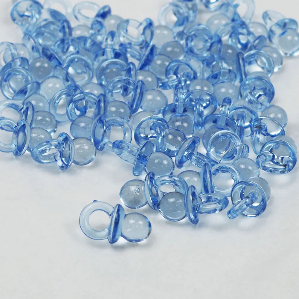 50Pcs Transparent Acrylic Mini Pacifier Baby Shower Girl Boy Birthday Holiday Party Table Decoration Supplies Game Decoration