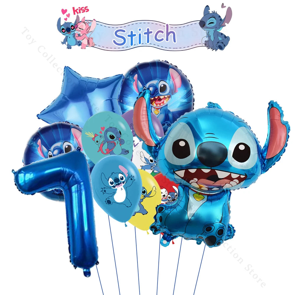 Lilo and Stitch Cartoon Children's Birthday Party Decoration Paper Plate Latex Foil Ballon Tablecloth Baby Shower Party Supplies