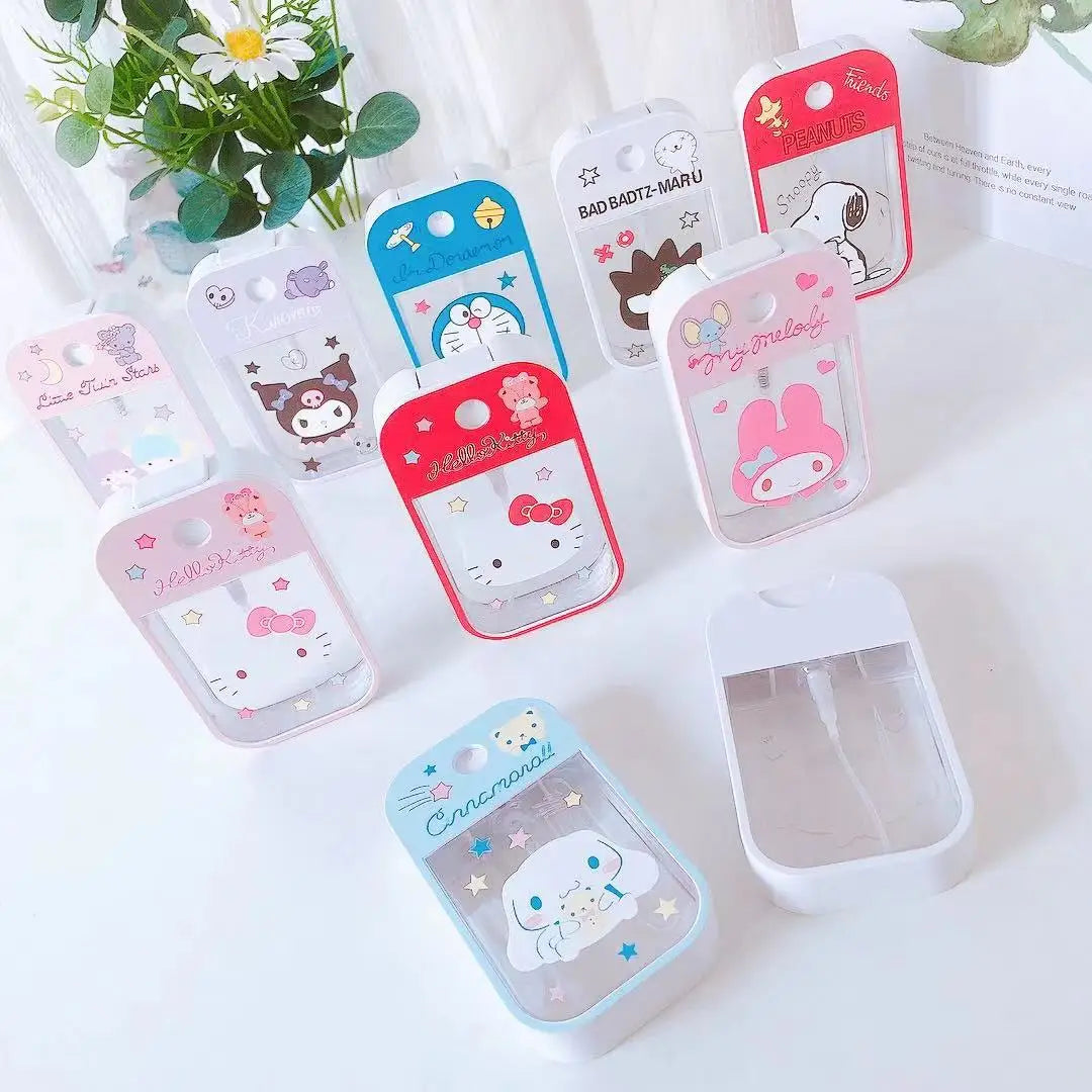 Sanrio Travel Bottle Refillable Melody Hello Kitty Spray Bottle Travel Portable Cinnamoroll Kuromi Pompompurin Bottl Girl Gifts