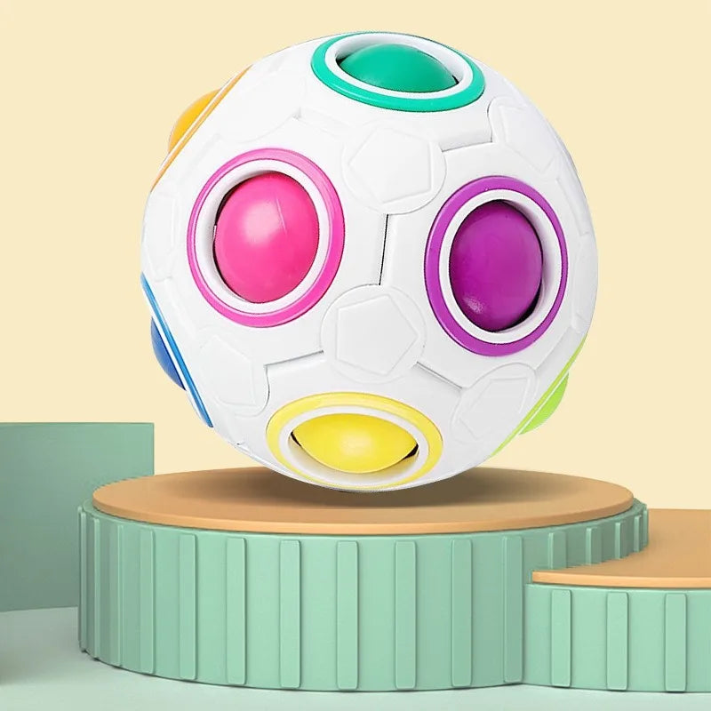 Kids Antistress Cube Rainbow Ball Puzzles Football Magic Cube Educational Learning Toys for Children Adult Stress Reliever Toys