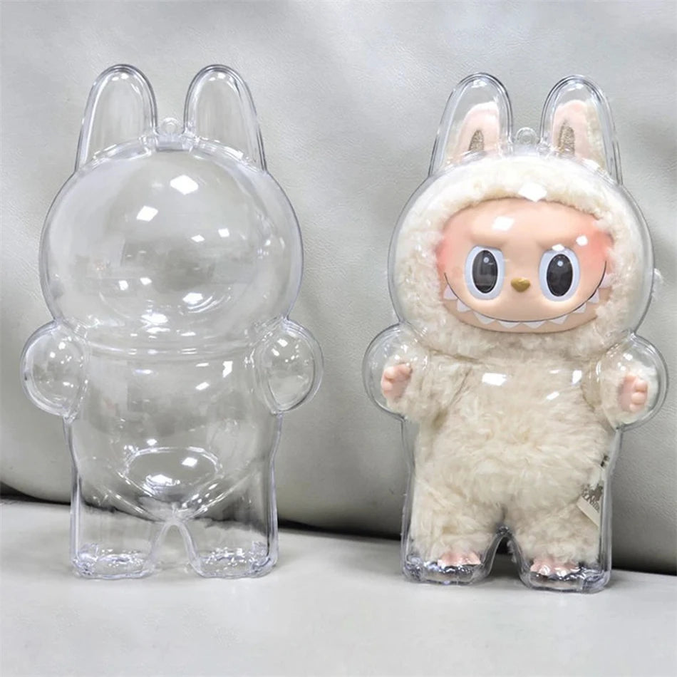 PopMart Monster Labubu V1 V2 Sit Party Transparent Protective Shell Doll Protective Doll Clothes Outfit Doll Accessories