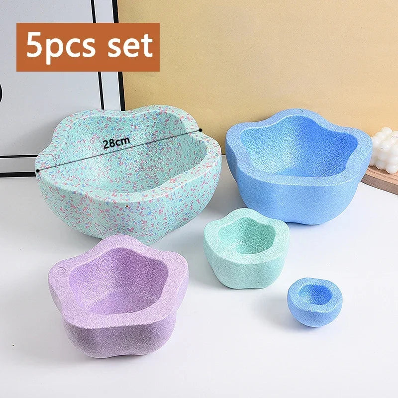 Children's Balance Training Foam Step Sensory Tube Assisted Outdoor Games Stacking Stones Flower Balance Sports Baby Toys Gifts