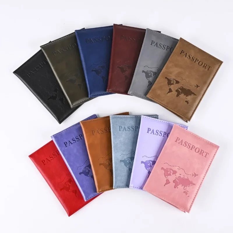 Unisex Airplane Passport Cover Women Men Travel Passport Case Leather Pink Cute Passport Wallet Purse Girl Card Holder Bags