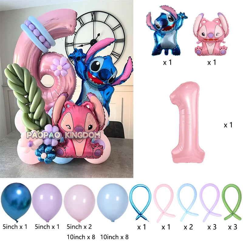 Lilo & Stitch Party Balloons Stitch Number Balloon Garland Arch Kit Baby Shower Birthday Party Decor Kids Toy Gift