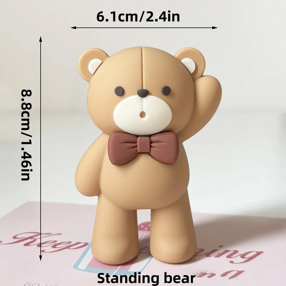 Bear Cake Toppers for Boy or Girl Baby Shower Children's Birthday Party Decoration Hot Air Balloon Cake Topper Pink Blue Green