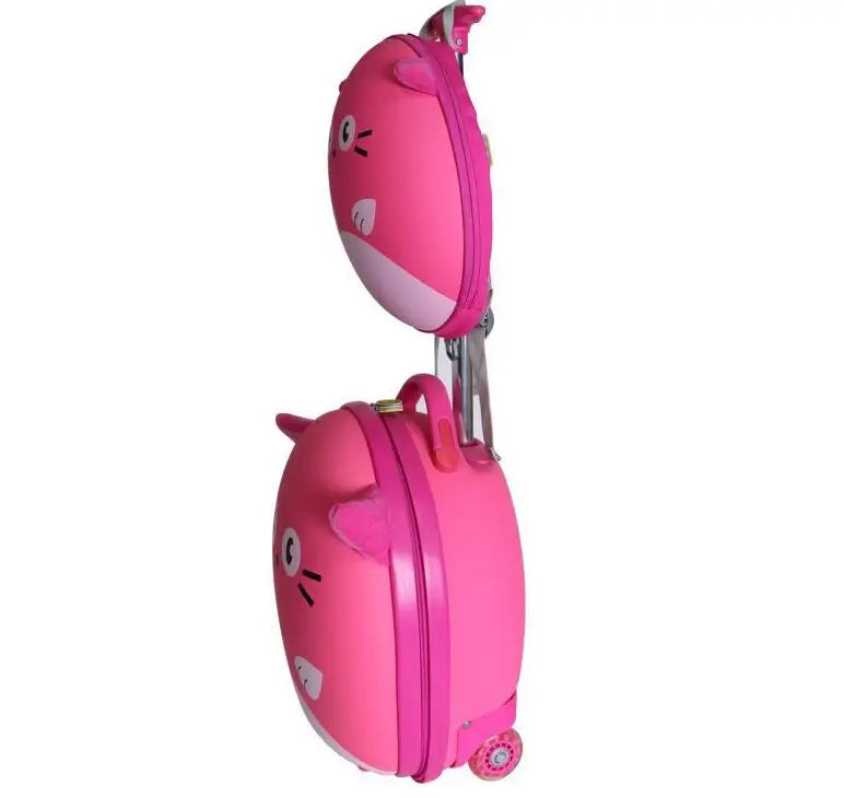 kids 16 inch rolling suitcase luggage sets with backpack trolley luggage suitcase for girls  wheels kids travel trolley suitcase