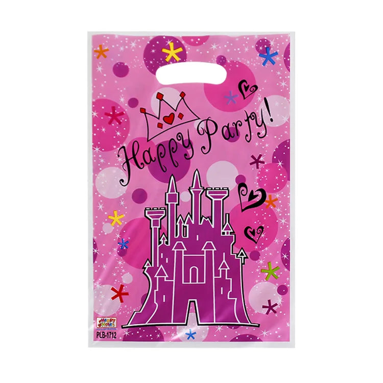 20pcs Printed Gift Bags Polka Dots Plastic Candy Bag Child Party Loot Bags Boy Girl Kids Birthday Party Favors Supplies Decor