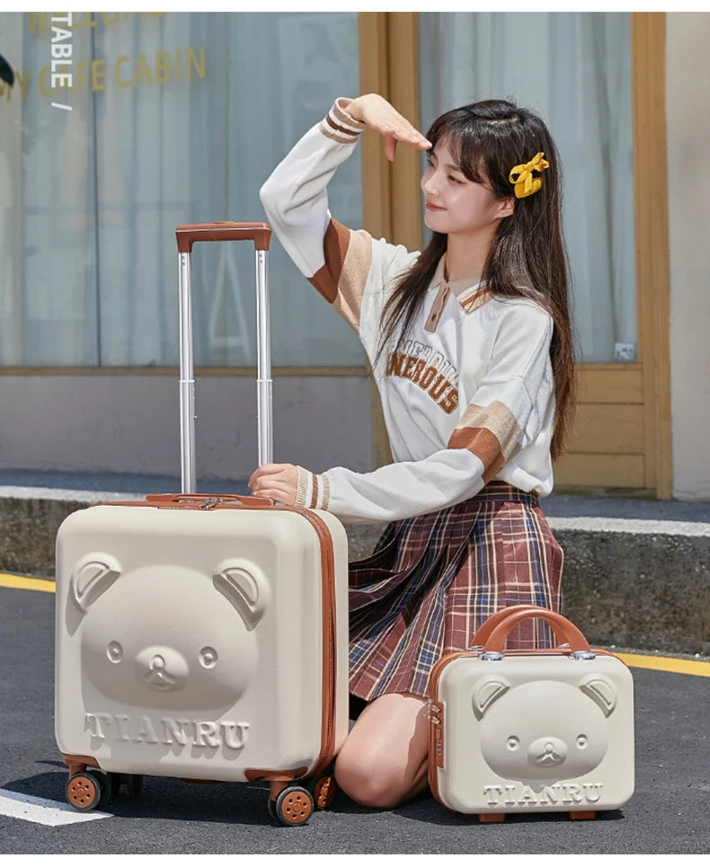 Hot!New Kids cartoon suitcase with handbag 20 inch girls trolley suitcase Travel luggage boys fashion rolling luggage