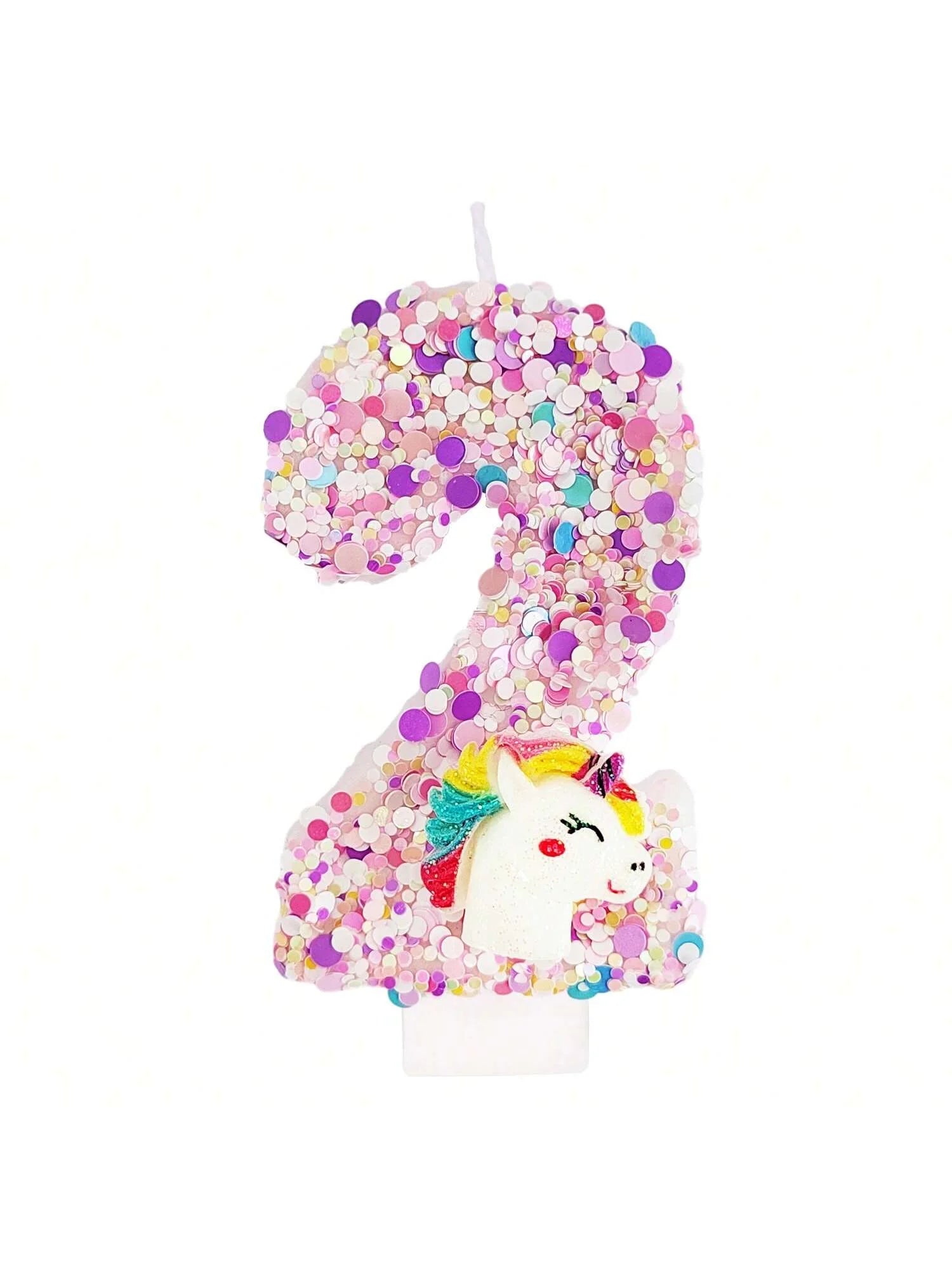 0-9 Number Birthday Candle,Happy Birthday Cake Candle， Unicorn Themed Party Supplies