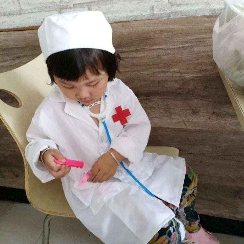 Children Doctors Nurses Kindergartens Professional Practitioners Role Dressing Performance Costume White Coat Festival Costumes