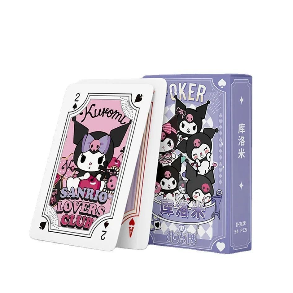 Kawaii Sanrio Poker Playing Cards Board Games Cartoon Hello Kitty Kuromi Cinnamoroll Melody Pompompurin Kids Toys Deck Card Gift