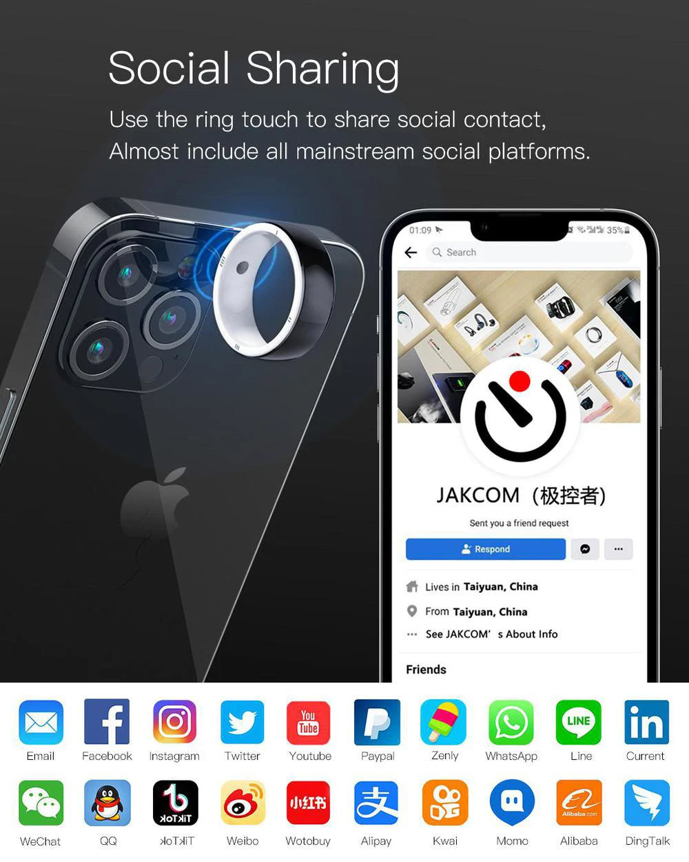 JAKCOM R5 Smart Ring New arrival as justfog led strip magic camera watch color gps tracker for kid official store