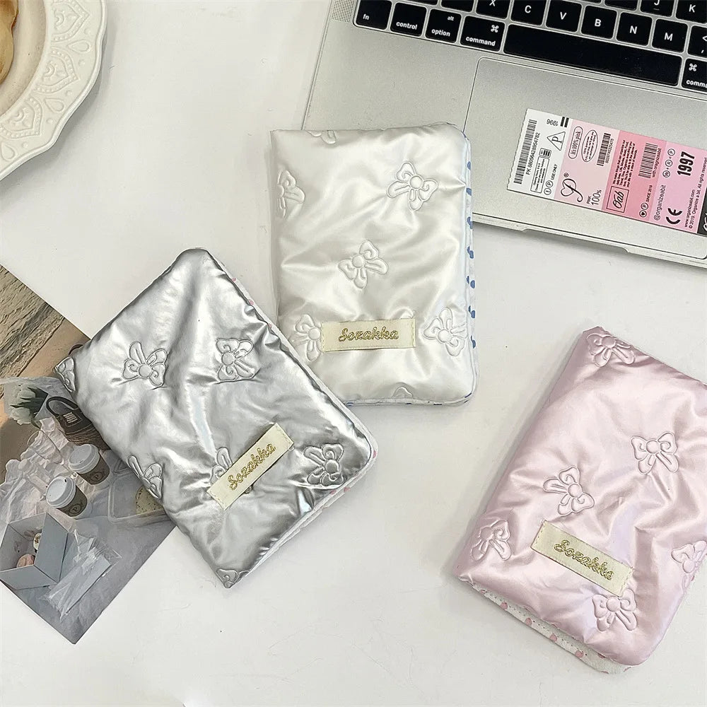 Bow Knot Women Girl Korean Ins Certificates Passport Wallet Travel Multi Functional Document Card Passport Cover Storage Bags