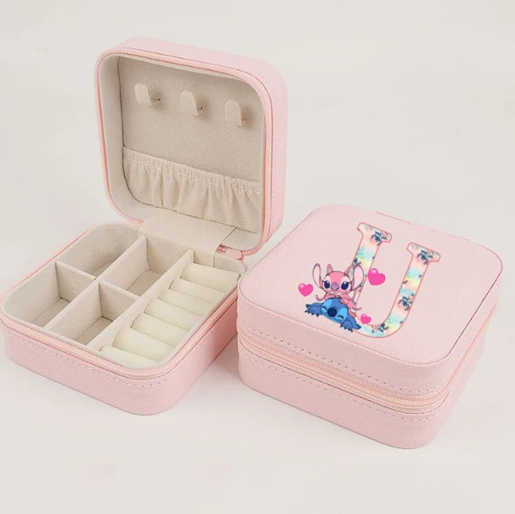 Lilo Stitch Mini Jewelry Storage Box Travel Organizer Jewelry Case Organizer Display Storage Earrings Holder Case Birthday Gifts
