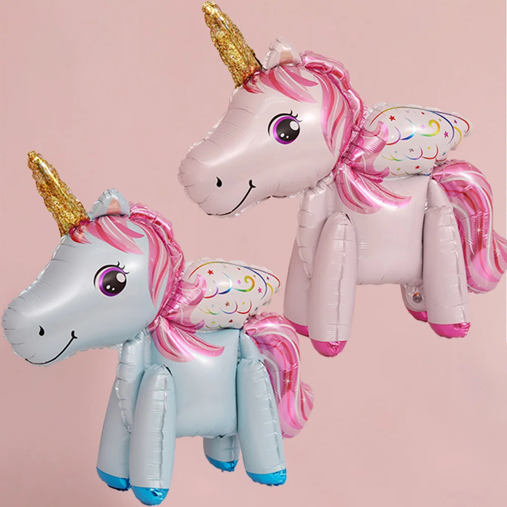 Baby Shower 3D Giant Unicorn Balloon Inflatable Rainbow Horse Balloons Kid Toy Unicorn Birthday Party Decoration Ballon Supplies