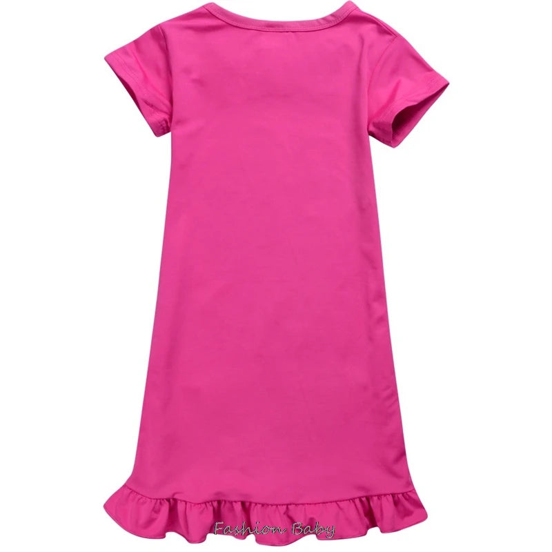 Hot Lilo And Stitch Cosplay Costumes Fashion Knee-Length Dresses Teenagers Cartoon Girl Pajamas Children Nightgown Girls Clothes