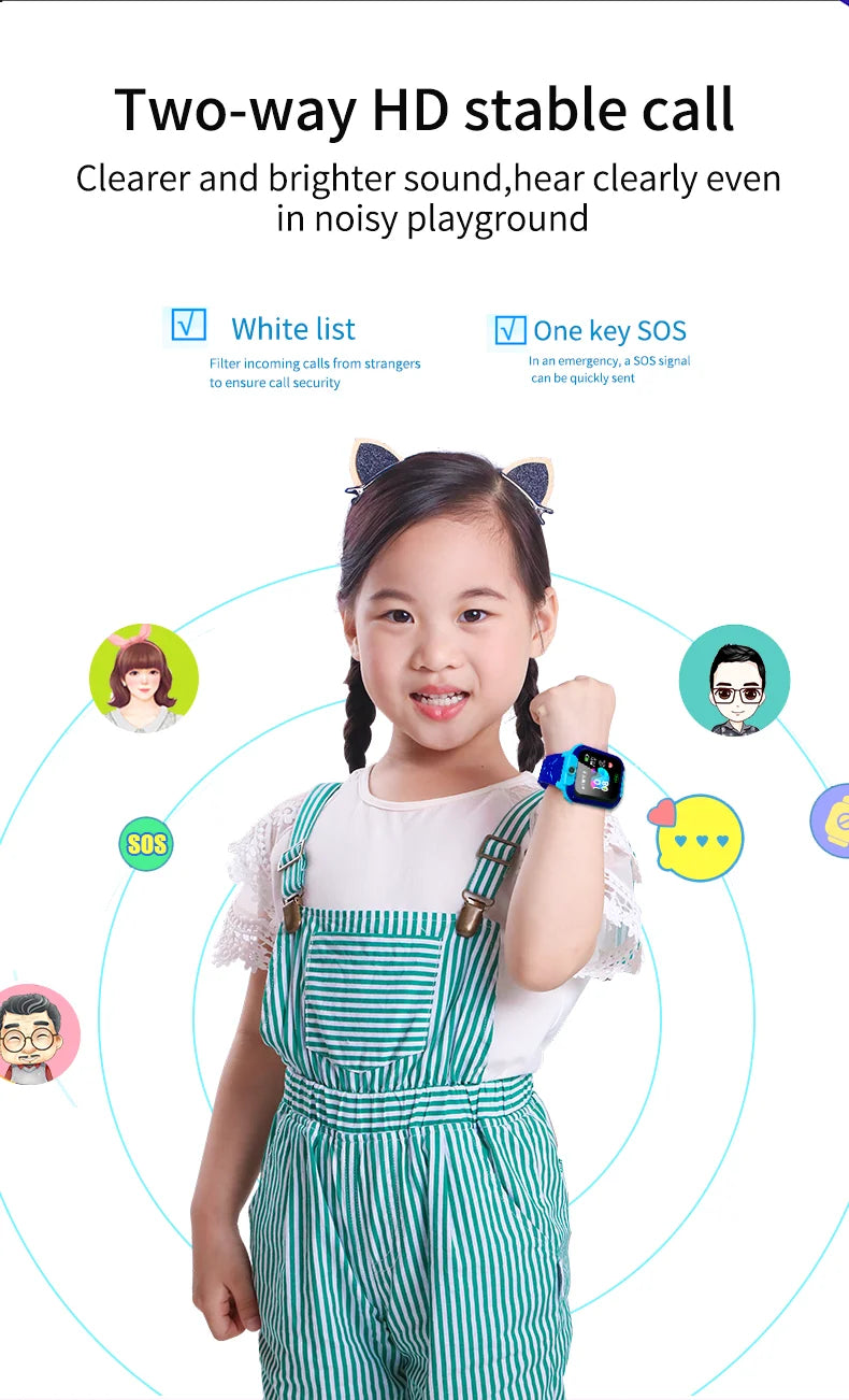 Kids Smart Watch SOS Antil-lost GPS Location Camera Sim Card Call IP67 Waterproof Smart Watch For Android Ios Kids Gift 2025New