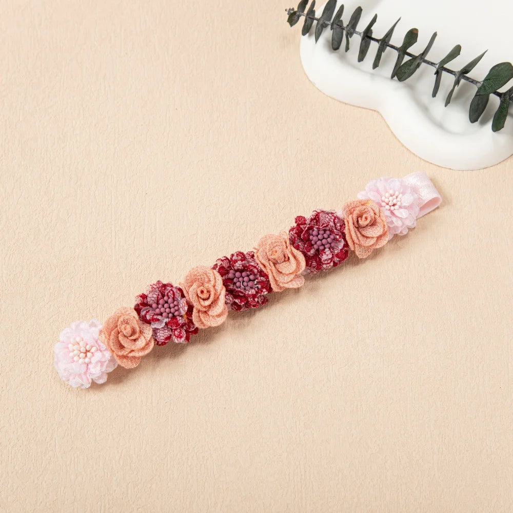 Charming Flower Baby Girl Headband Elastic Nylon Hair Band for Newborns Toddlers Soft Kids Turban Baby Hair Accessories for Girl