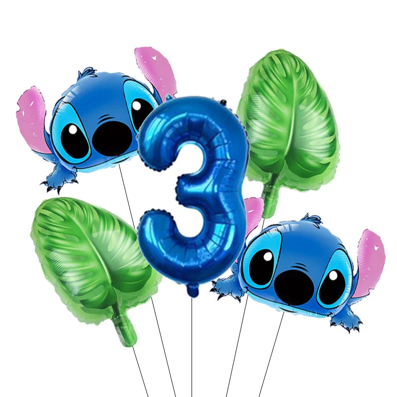 Lilo Stitch 32inch Number Foil Balloons Stitch Birthday Party Supplies Children Balloons Baby Shower Decoration Supplies