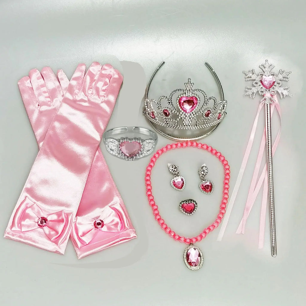 Girls Cosplay Elsa Anna Princess Crown Magic Wand Costume Headband Party Rhinestone Hair Bands For Kids Hairband Gifts Toys
