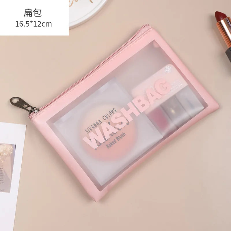 Makeup Beauty Wash Organizer Toiletry Pouch Storage Kit Bath Case Women Travel Pink White Make Up Bags Girl Cosmetic Bag