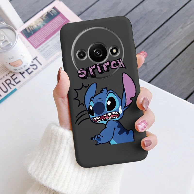 For Redmi A3 Phone Case Soft Silicone Shockproof Super cute Stitch Love?Cover For Xiaomi Redmi A3 Shell RedmiA3 A 3 Bumper Shell