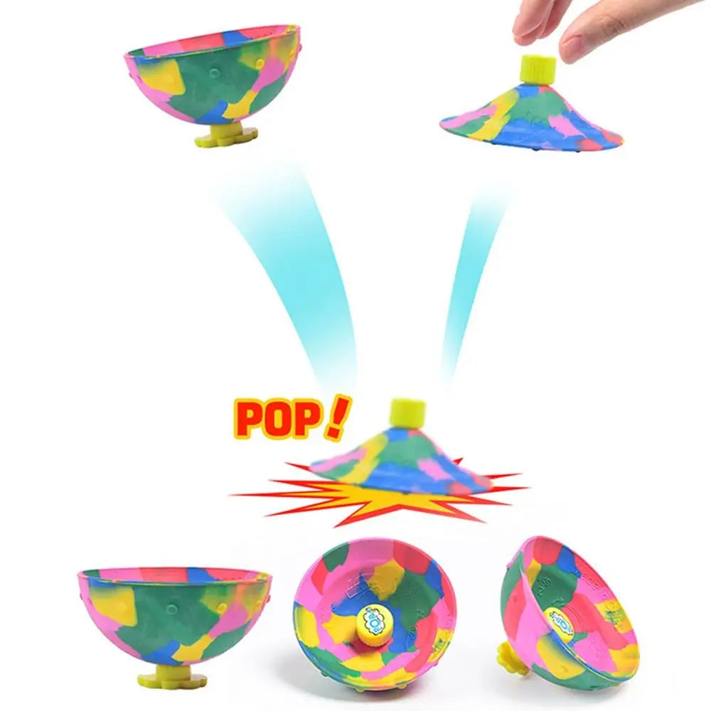 Hip Hop Jump Half Side Bouncing Ball Anti Stress Fidget Toys For Kids Outdoor Fun Spinning Bounce Bowl Fingertip Top Toys