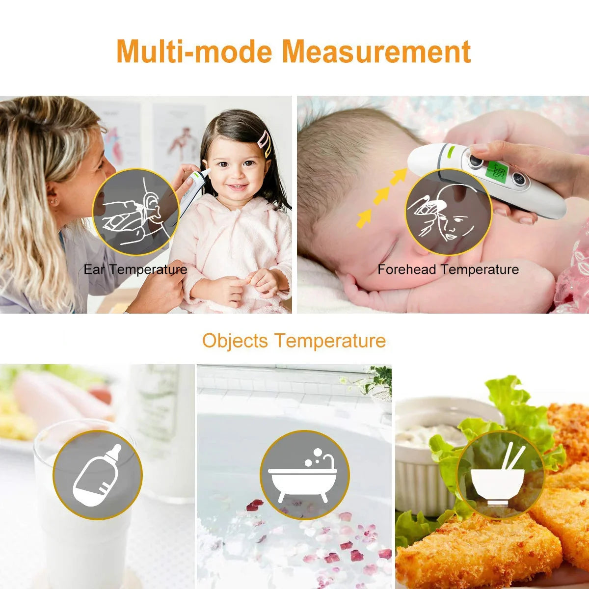 Forehead Thermometer for Adults Baby and Kids Digital Infrared Thermometer Non-Contact Thermometer with LCD Screen Fever Alert
