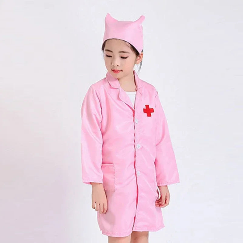 Children Doctors Nurses Kindergartens Professional Practitioners Role Dressing Performance Costume White Coat Festival Costumes