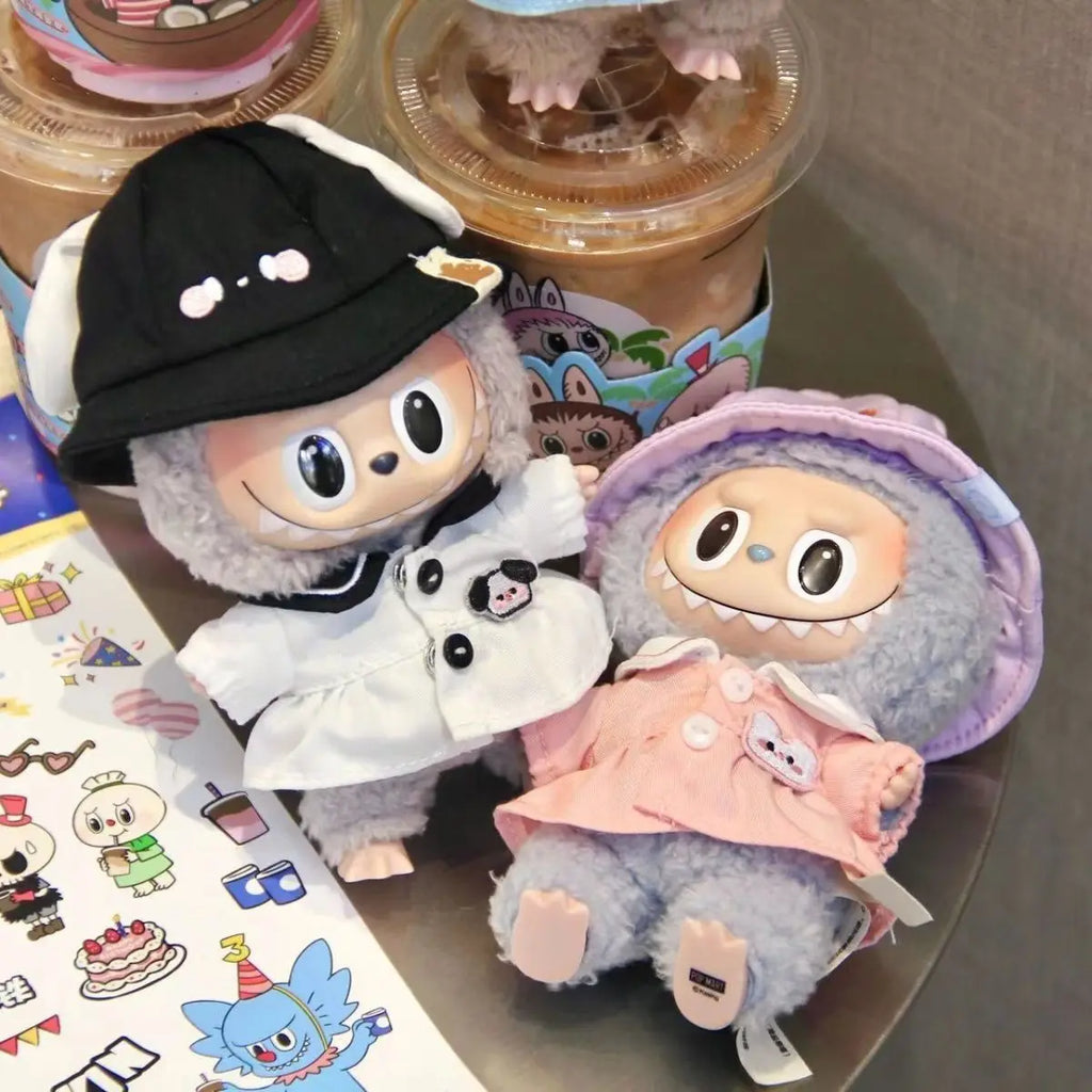 Only Skirt Hat 17cm Labubu Cute Mini Plush Doll'S Clothes Outfit Accessories Clothing Diy Kid Gift Kawaii Doll Clothes Girl Toys