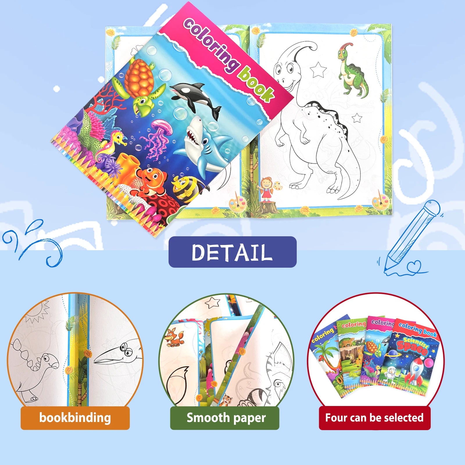 Children's Drawing Book Coloring Drawing Book Color Filling Graffiti Picture Book Painting Educational Toy Gift Concentration