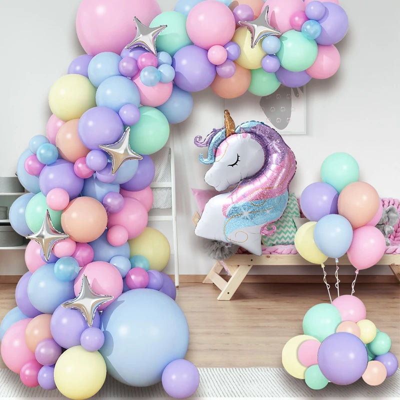 Rainbow Unicorn Disposable Tableware Happy 1st Birthday Party Decorations Kids Unicorn Theme Wedding Baby Shower Girls Supplies