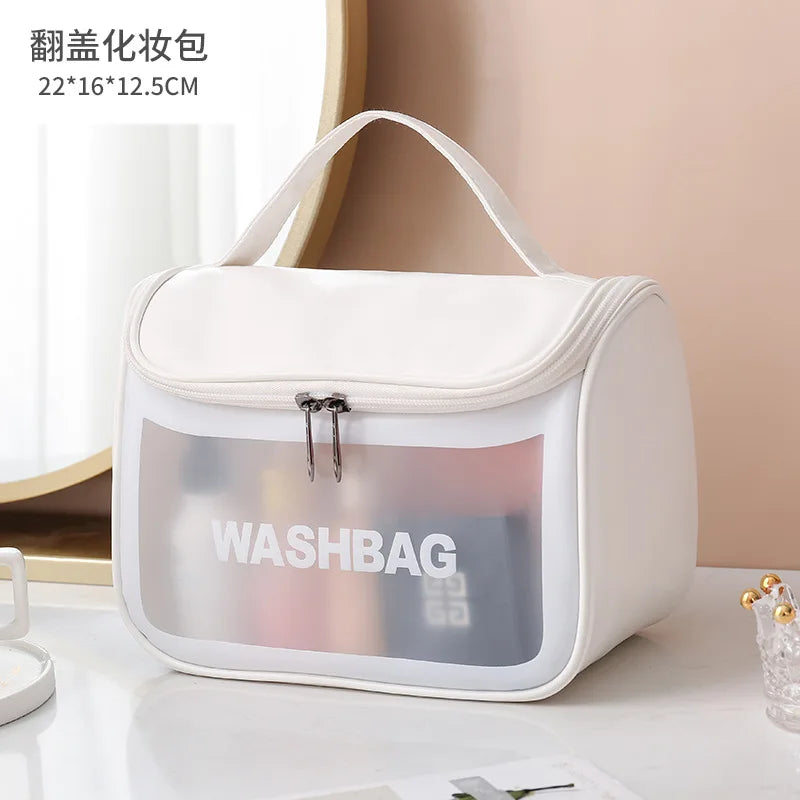 Makeup Beauty Wash Organizer Toiletry Pouch Storage Kit Bath Case Women Travel Pink White Make Up Bags Girl Cosmetic Bag