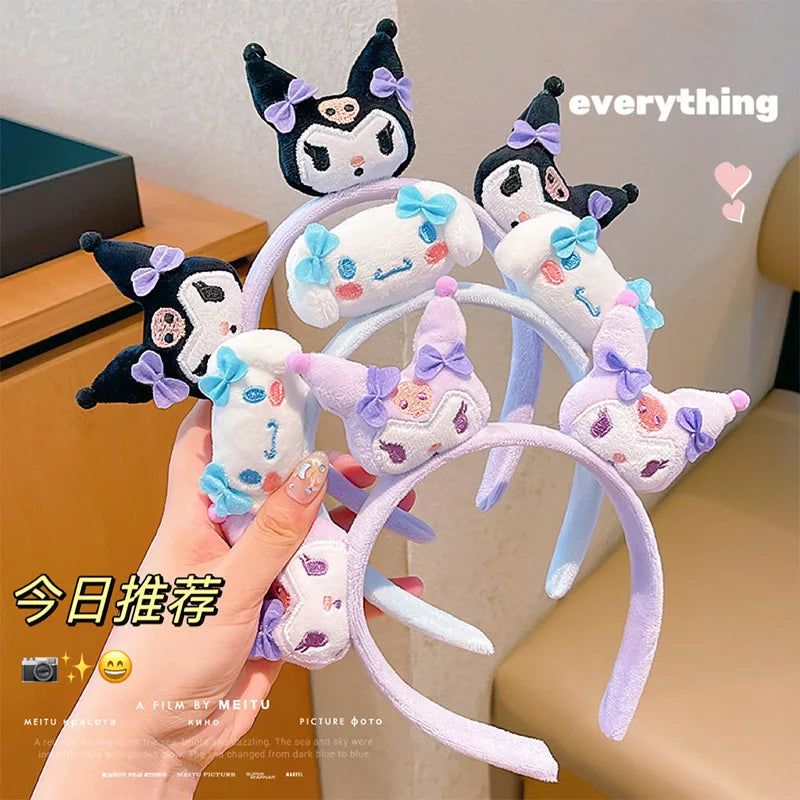 New Cute Sanrio Anime Kuromi My Melody Cinnamoroll Headwear Kids Hair Accessories Home Ornament Charm Gift