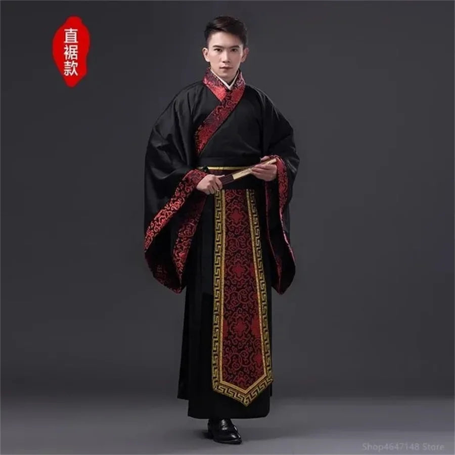 Long Sleeves Hanfu Long Dress Patchwork Ancient Style Chinese Traditional Costumes Performance Skirt Cheongsam Chinese Tang Suit