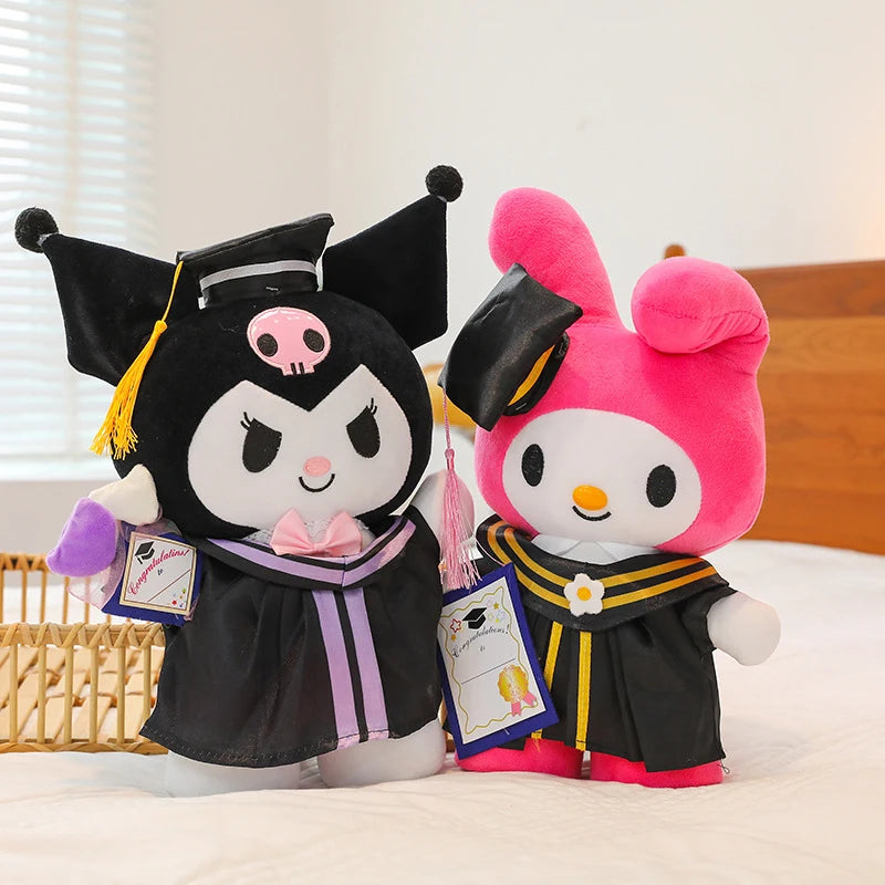25cm Sanrio Stitch Hello Kitty Graduation Plush Toys Pochacco Soft Tuffed Animals Christmas Birthday Christmas Graduation Gifts