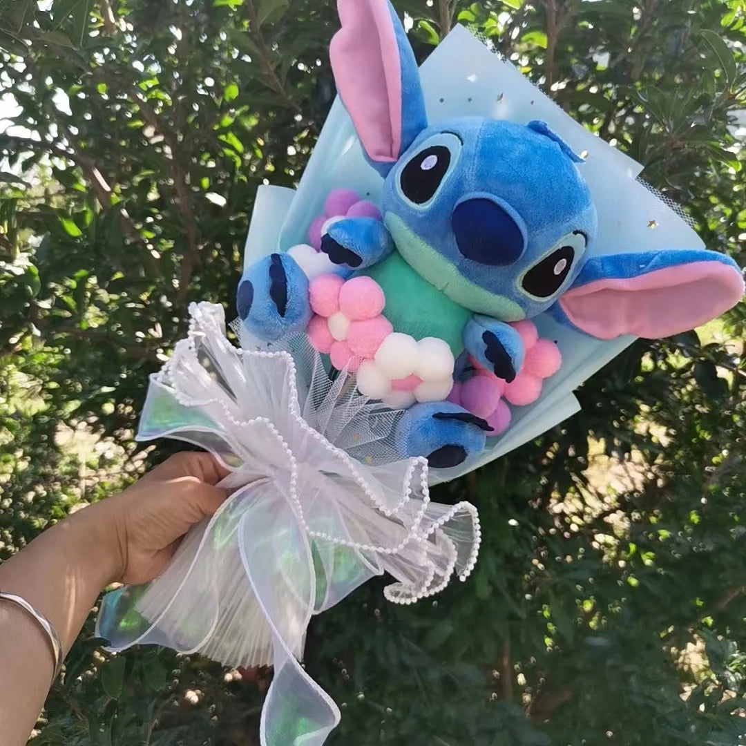 Plush Bouquet Cartoon Lovely Lilo and Stitch Stuffed Animals Doll Toys Valentine's Day Christmas Graduation Birthday Gifts