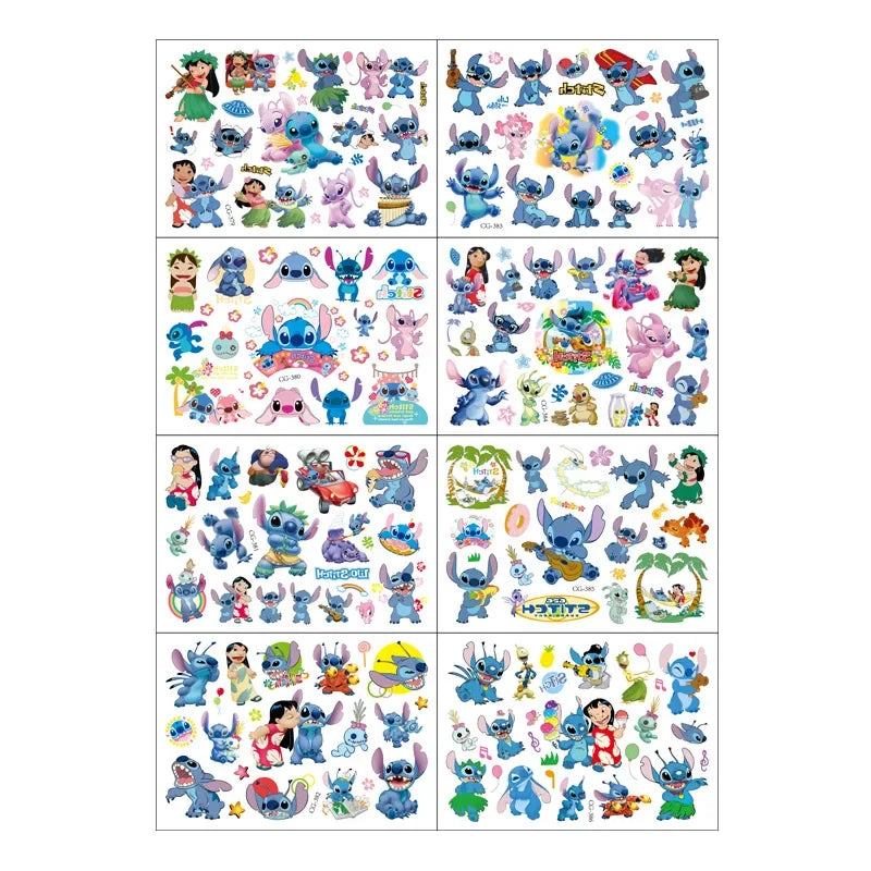Lilo&Stitch Treasure Cartoon Tattoo Stickers Waterproof Cute Anime Sticker Funny Birthday Party Supplies Decoration Kids Gift