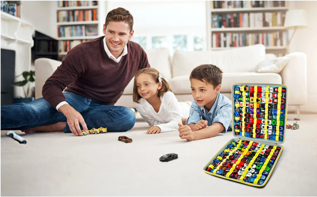 Toy Storage Organizer Case Compatible with Hot Wheels Car, Matchbox Cars, Portable， Fit for 88 Toys Car (Box Only)