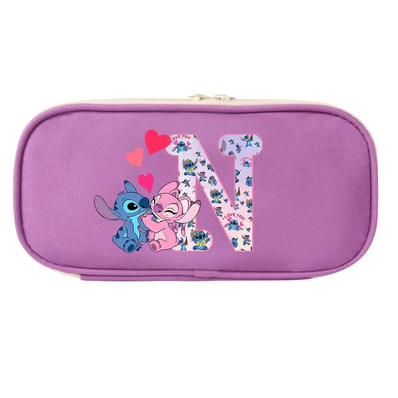 Lilo&Stitch Pencil Box Letter A B C Student School Supplies Stationery Kids Penbag Pencilcase Kawaii Boy Girl Birthday Cute Gift
