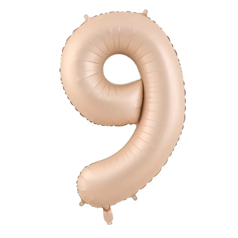 32/40Inch Cream Color Number Balloons 1-9 Large Digital Foil Helium Ball Girl Kids Adult Happy Birthday Party Decoration Wedding