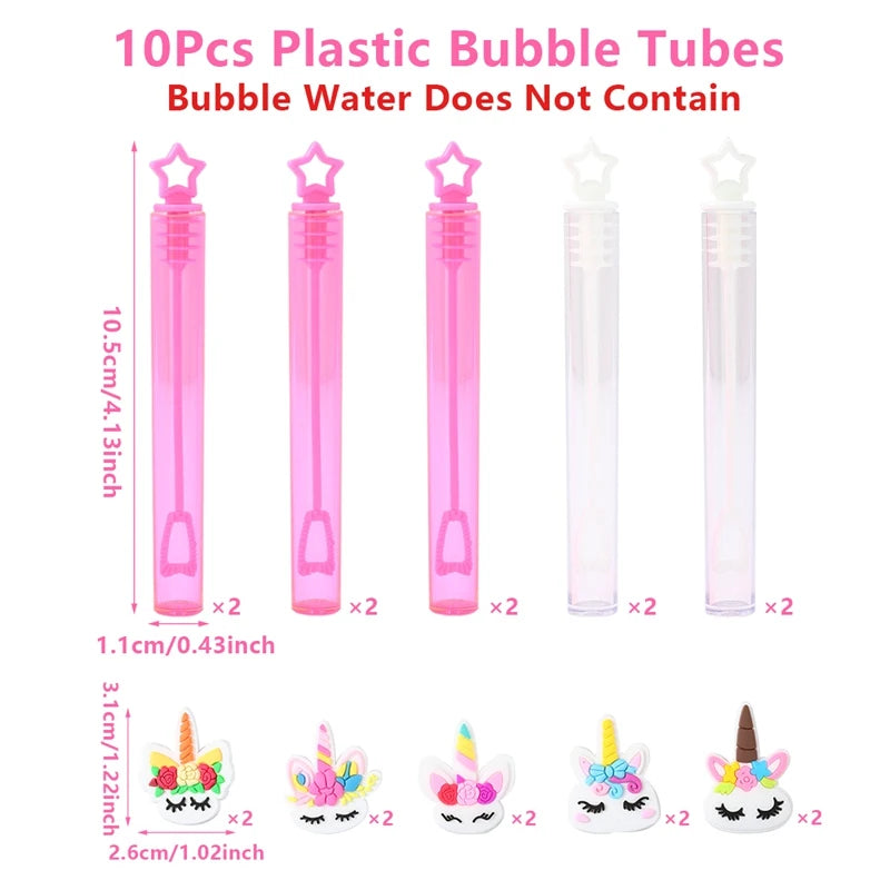 Blue Pink Unicorn Bubble Tube Soap Bottle Unicorn Birthday Party Decor Kids Favors Toys for Guests Gifts Baby Shower