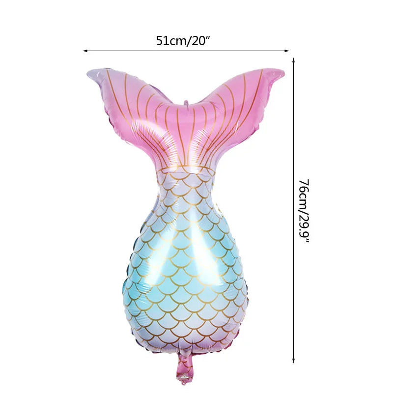 Standing Aluminum Film Smile Mermaid Balloon Children Birthday Partry Decor Supplies Lovely Surprise Toy Baby Shower Balloon