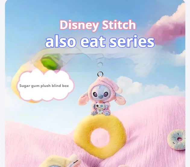 Miniso Stitch Eat Something Before Sleep Series Blind Box Plush Vinyl Toys Cute Doll Replica Mystery Box Bag Pendant Decor Gift
