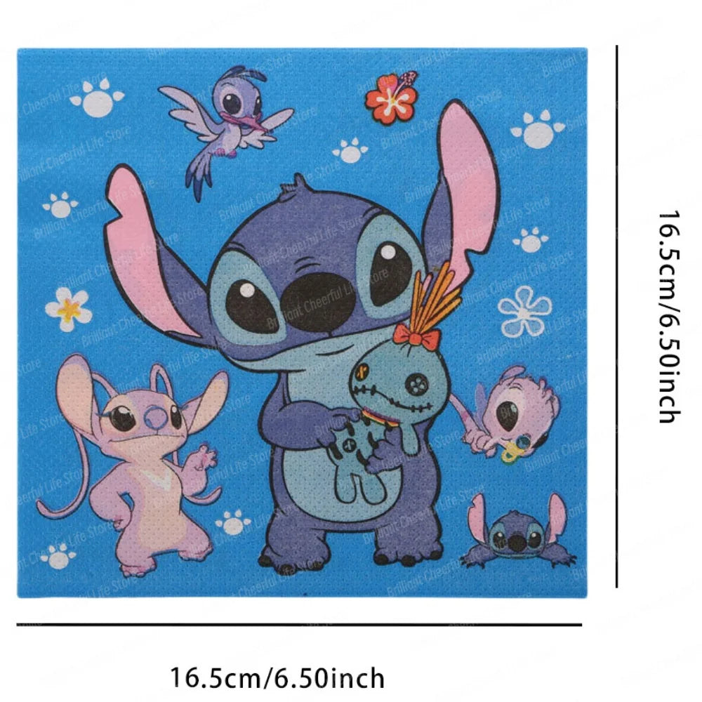 Lilo & Stitch Party Print Napkins Stitch Angle Theme Dinner Napkin Tissue for Baby Shower Kids Boy Girl Birthday Party Supplies